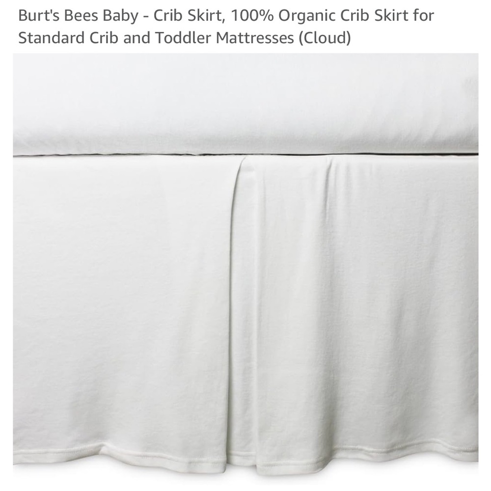 Burt’s Bees organic cotton white crib skirt